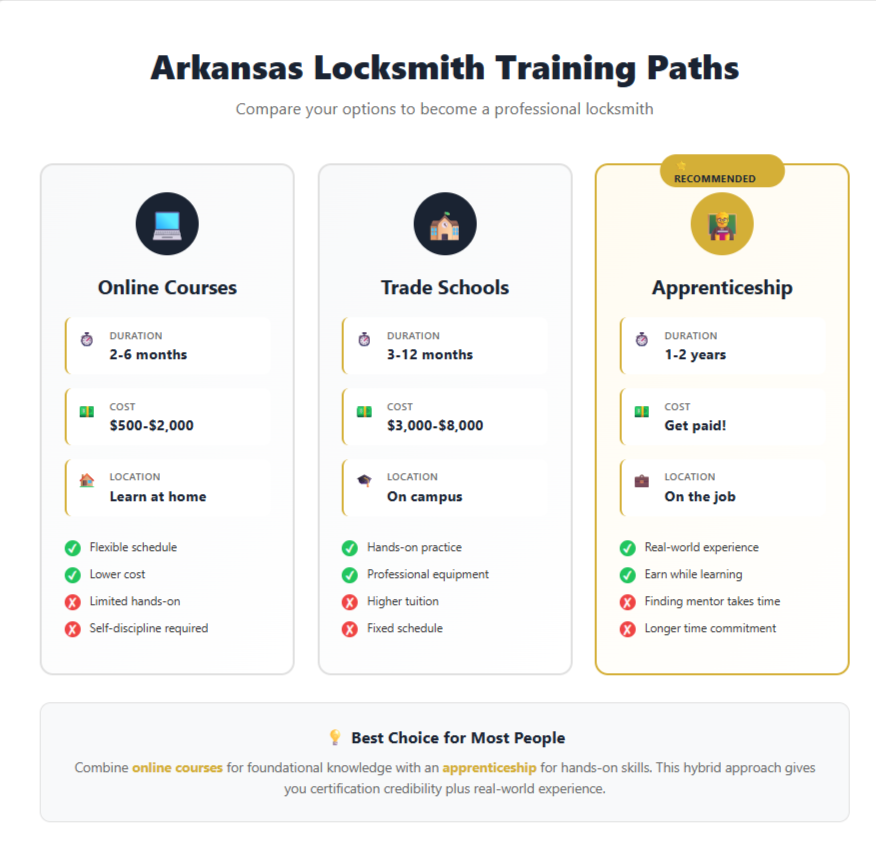 Arkansas Locksmith Training Paths
