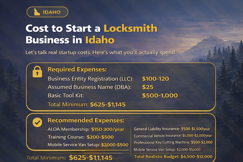 Cost to Start a Locksmith Business in Idaho
