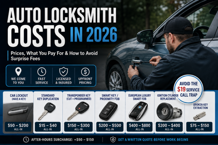 How Much Does an Auto Locksmith Cost? 2026 US Price Breakdown ...
