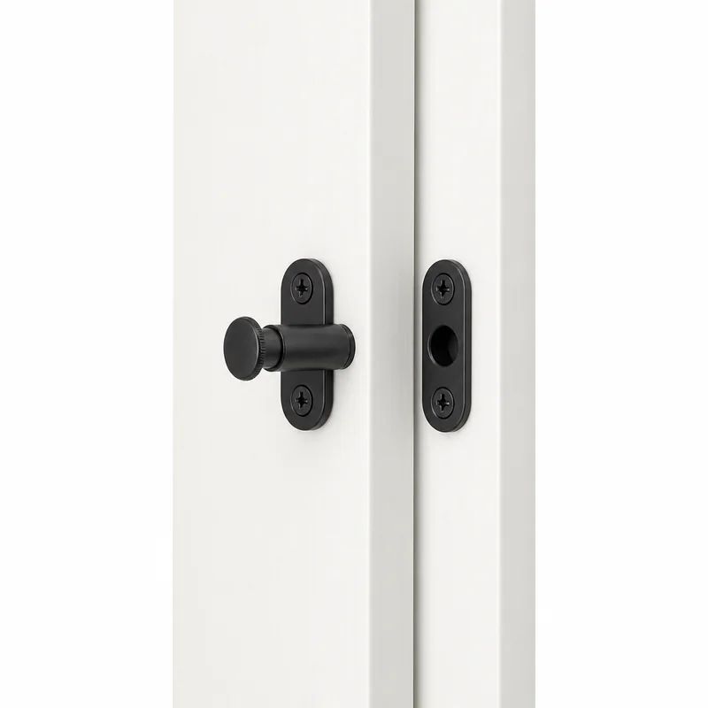 sliding cupboard door lock pinning two overlapping wardrobe doors